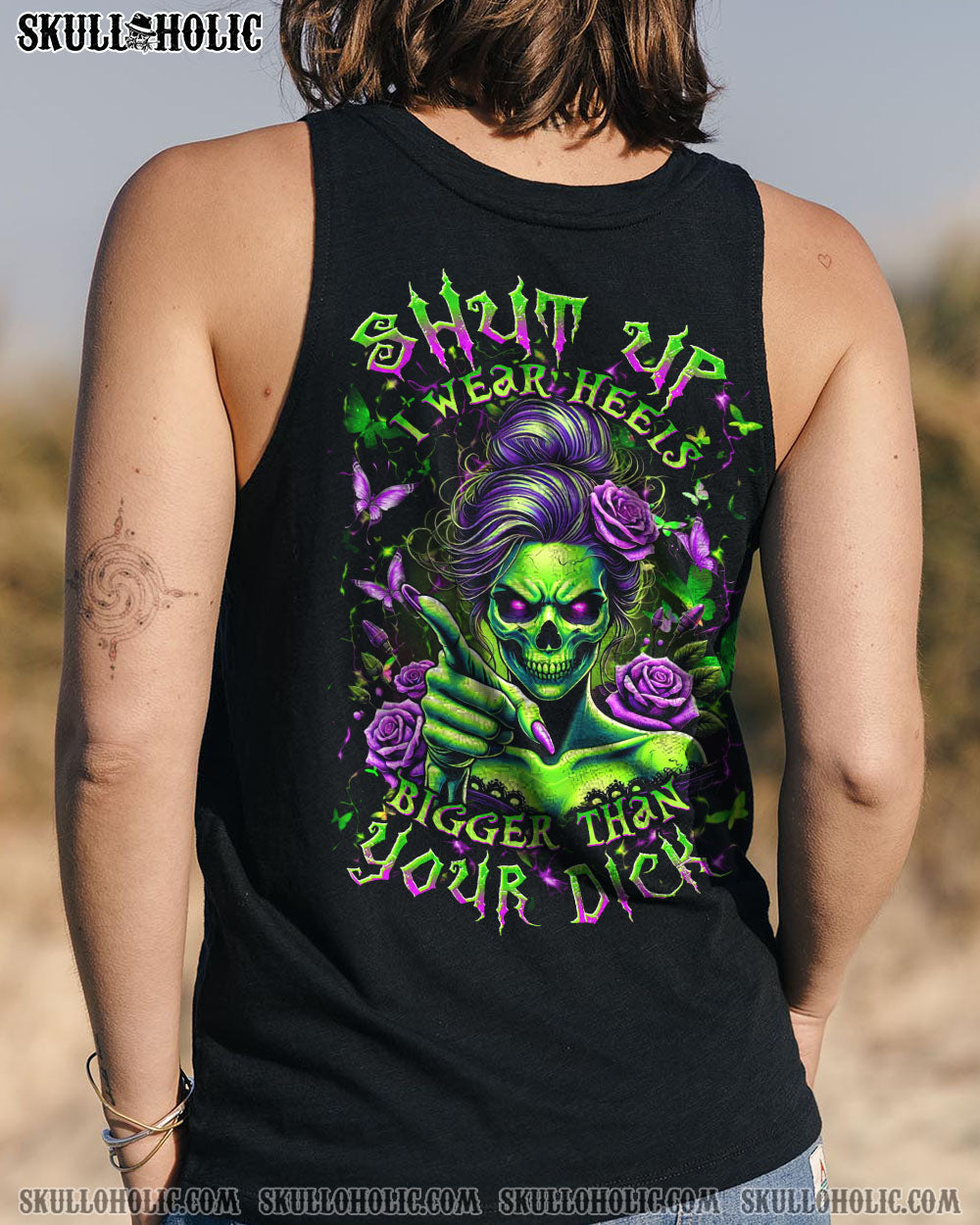 BLISSCORNERS SHUT UP SKULL PURPLE ROSE ALL OVER PRINT