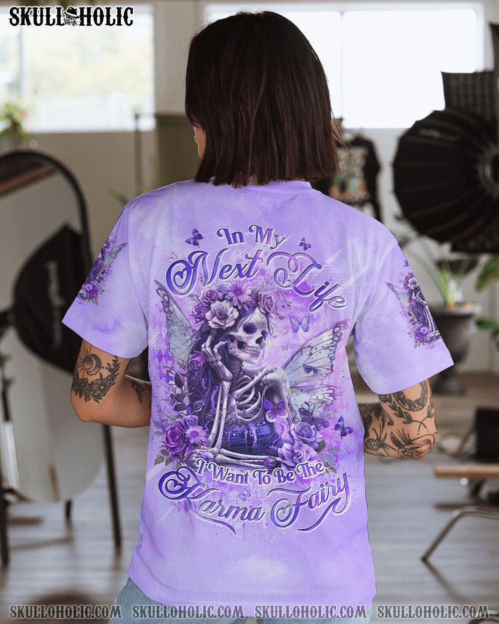 BLISSCORNERS KARMA FAIRY SKELETON LADY ALL OVER PRINT