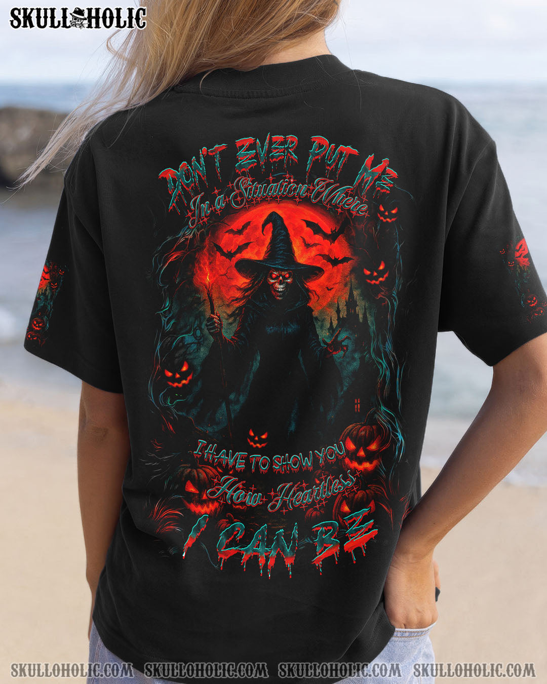BLISSCORNERS HOW HEARTLESS I CAN BE WITCH HALLOWEEN ALL OVER PRINT