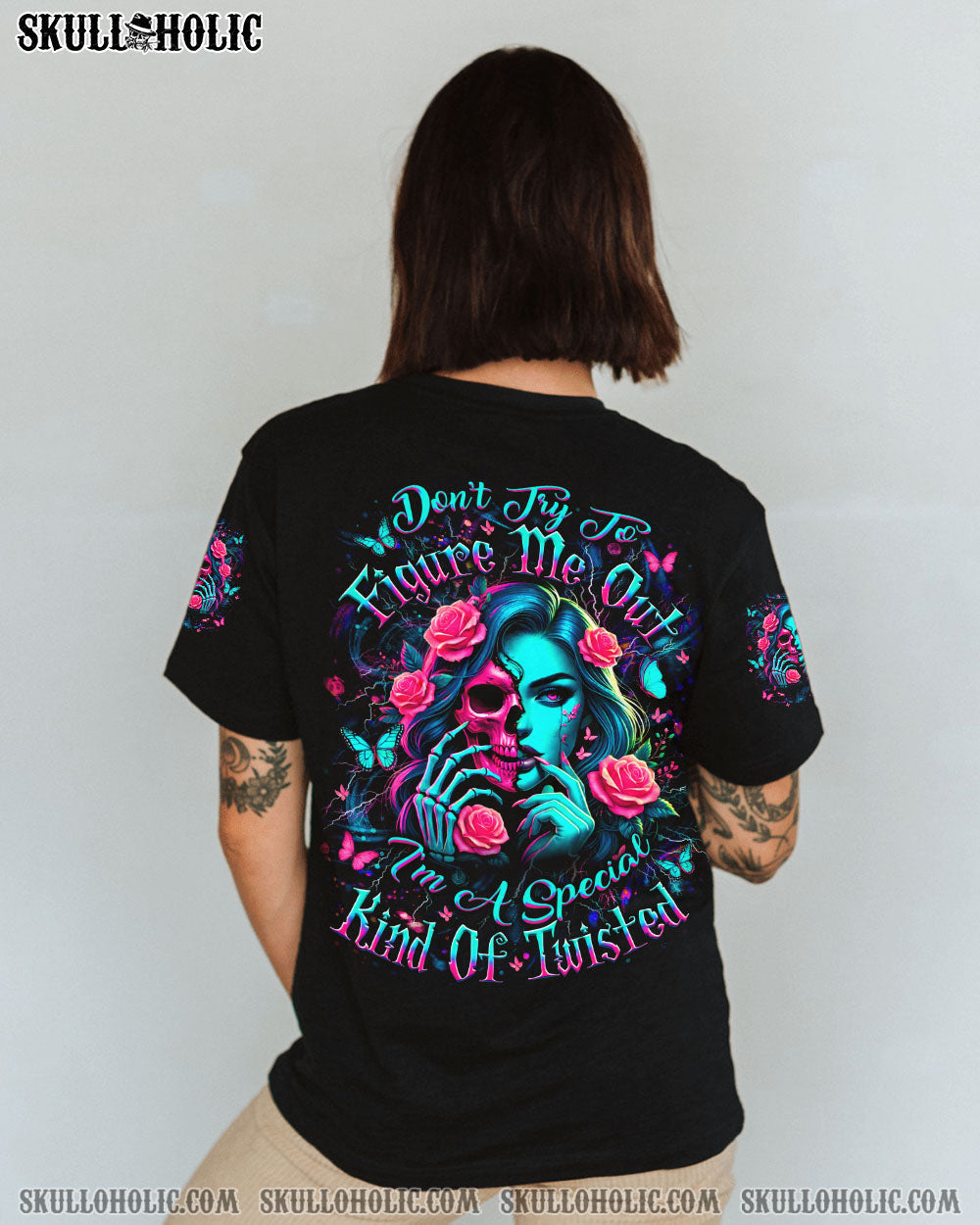 BLISSCORNERS DON'T TRY TO FIGURE ME OUT SKULL ALL OVER PRINT