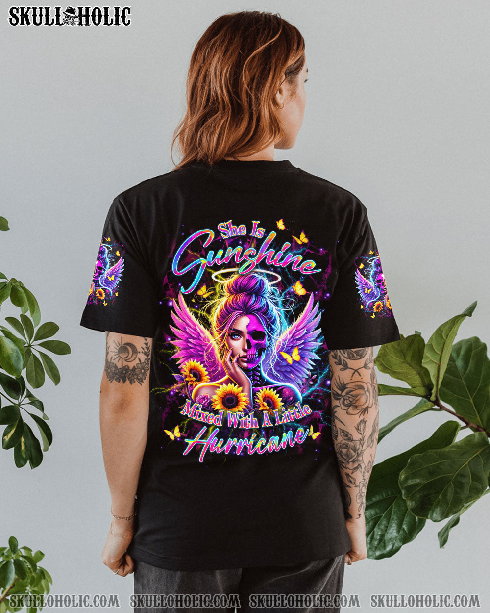 BLISSCORNERS SHE IS SUNSHINE SKULL LADY ALL OVER PRINT