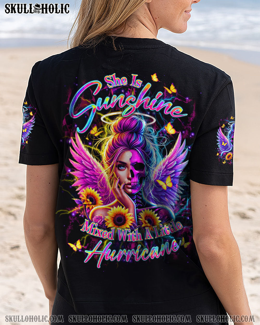 BLISSCORNERS SHE IS SUNSHINE SKULL LADY ALL OVER PRINT