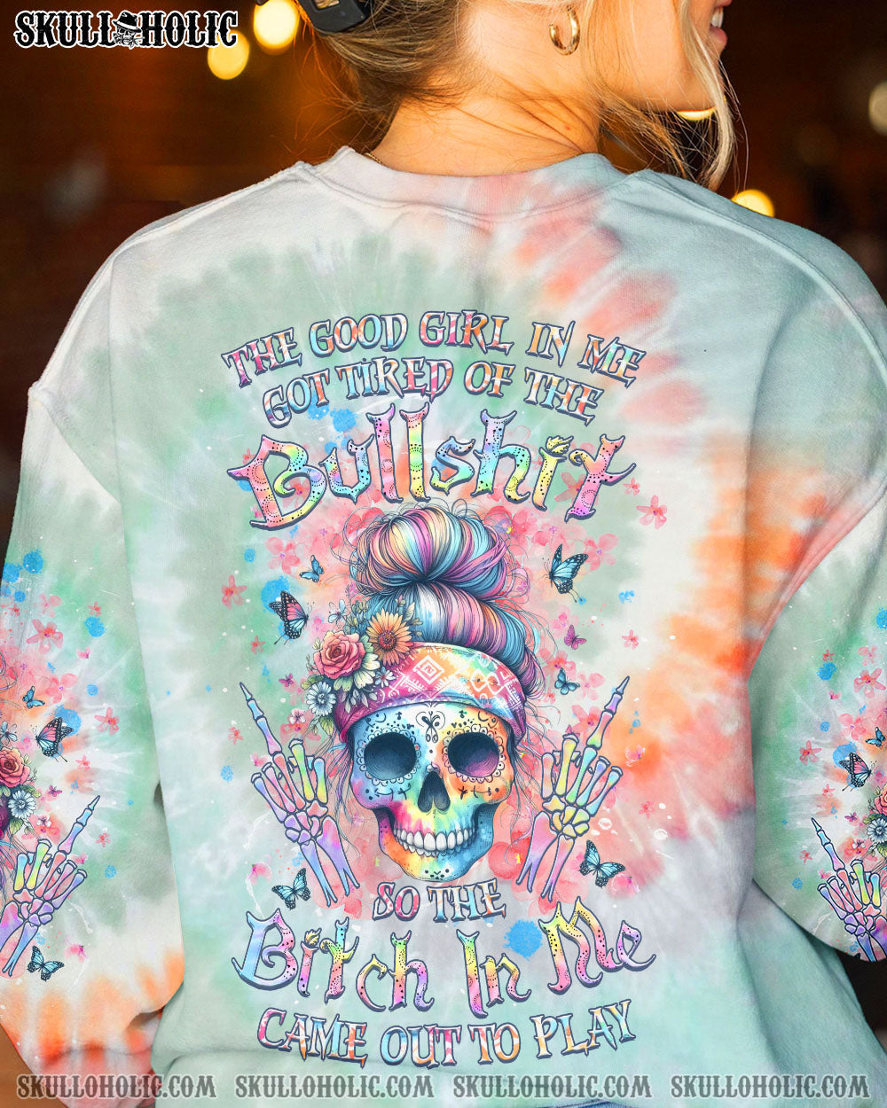 BLISSCORNERS THE GOOD GIRL IN ME TIE DYE ALL OVER PRINT