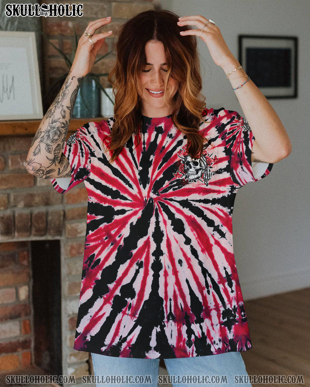 BLISSCORNERS MY GIVE A F IS BROKEN SKULL ROSES ALL OVER PRINT