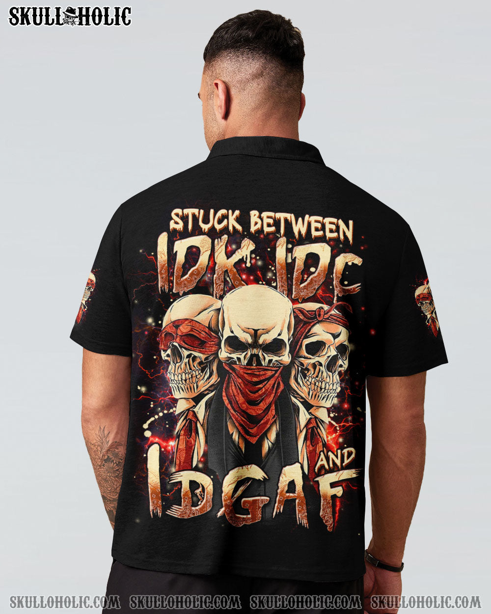 BLISSCORNERS STUCK BETWEEN IDK IDC AND IDGAF SKULL ALL OVER PRINT