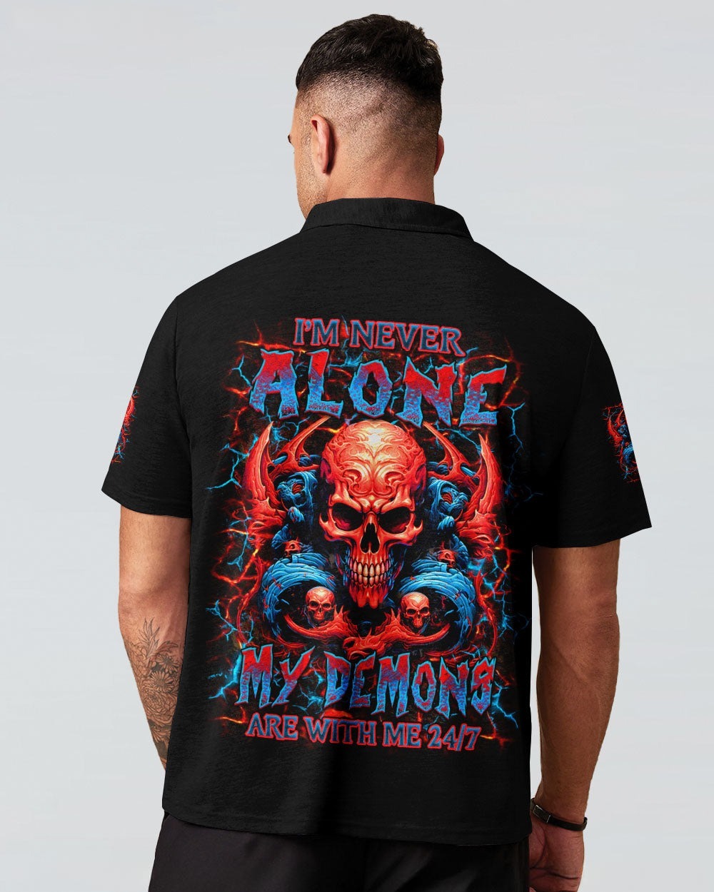 BLISSCORNERS I'M NEVER ALONE SKULL DEMON ALL OVER PRINT