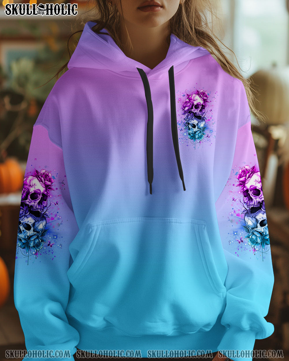 BLISSCORNERS THE GOOD GIRL IN ME GOT TIRED SKULL ROSE ALL OVER PRINT