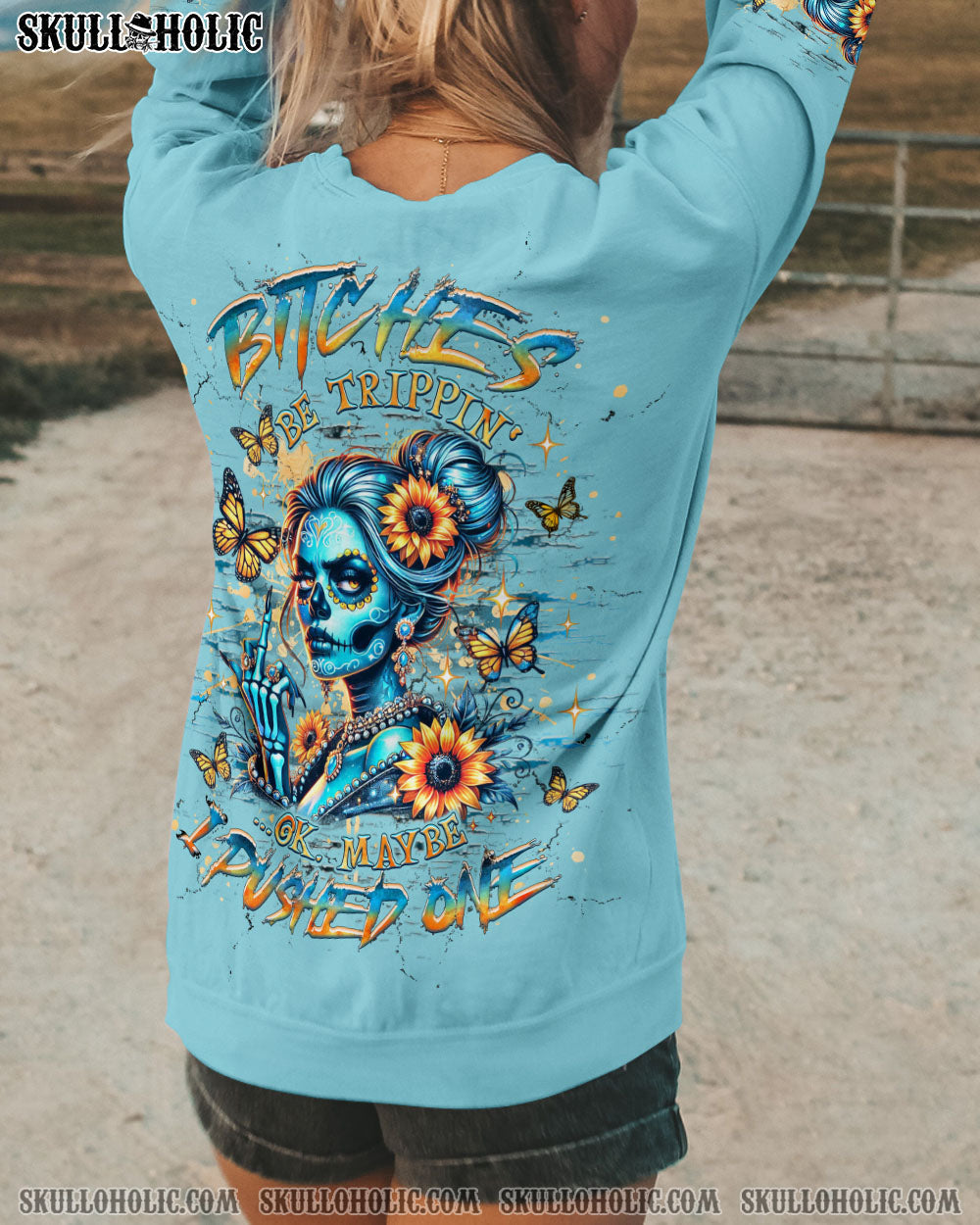 BLISSCORNERS B BE TRIPPIN' MAYBE I PUSHED ONE ALL OVER PRINT