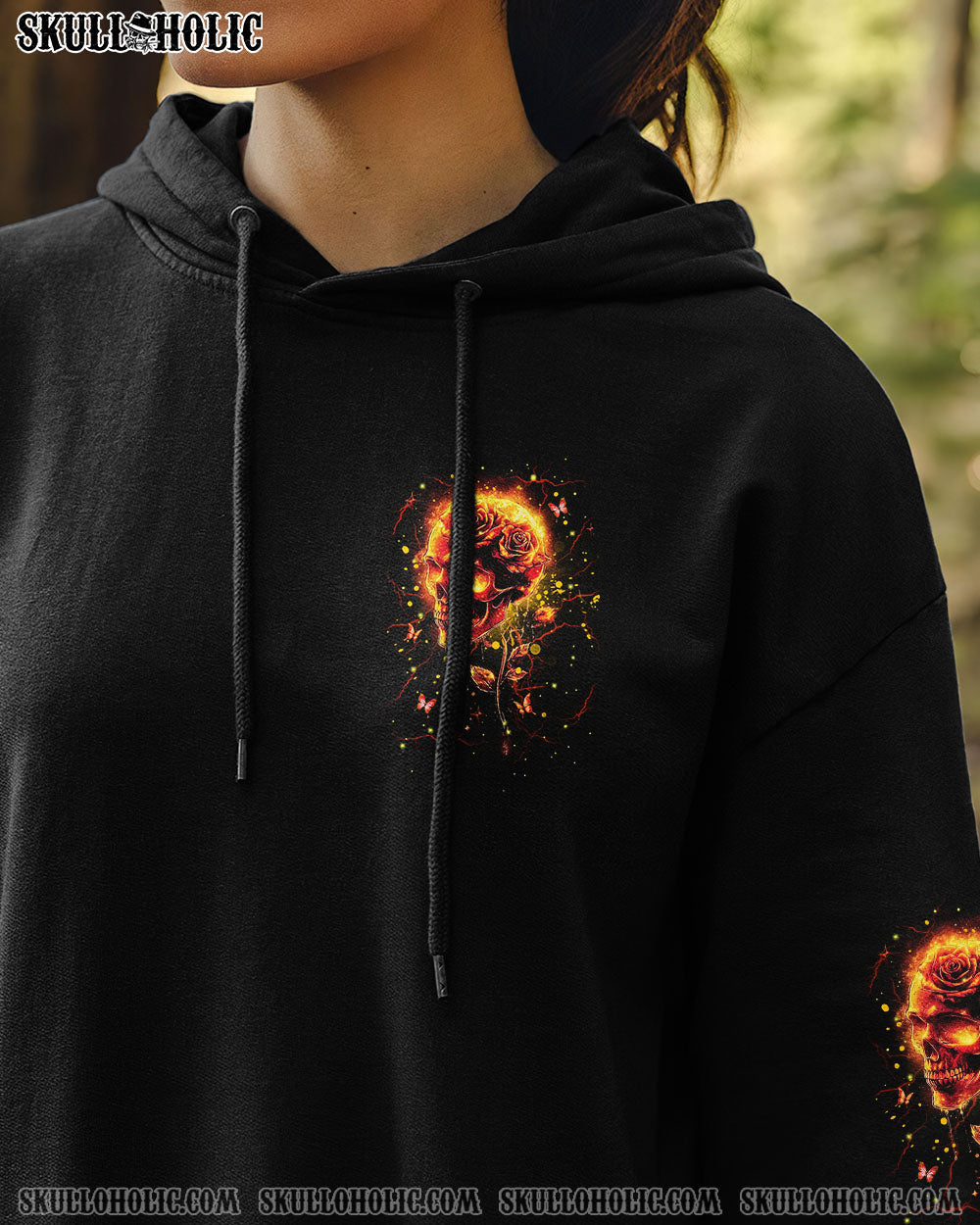 BLISSCORNERS THE GOOD GIRL IN ME SKULL FIRE ALL OVER PRINT