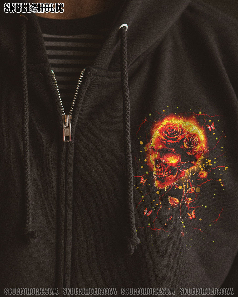 BLISSCORNERS THE GOOD GIRL IN ME SKULL FIRE ALL OVER PRINT