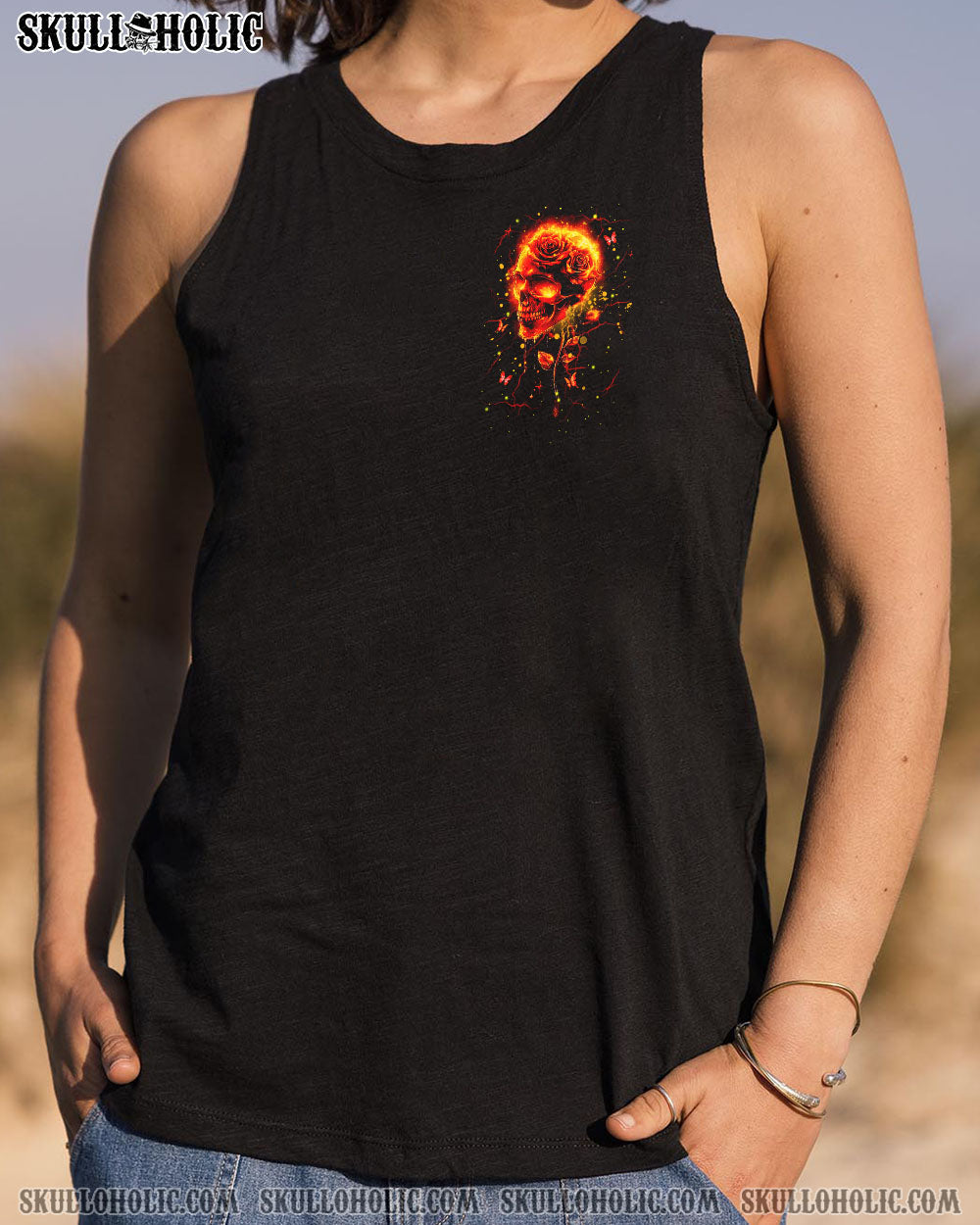BLISSCORNERS THE GOOD GIRL IN ME SKULL FIRE ALL OVER PRINT