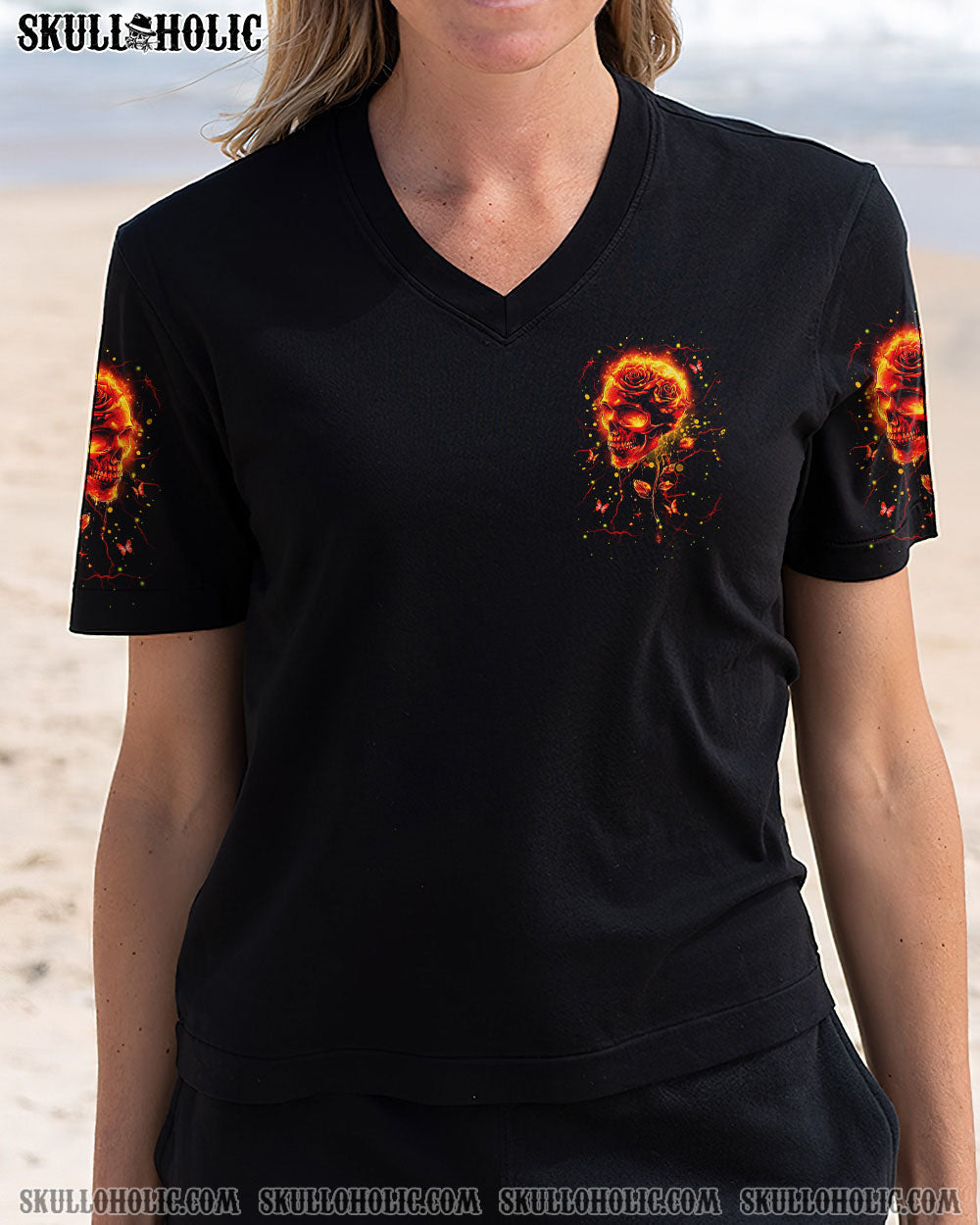 BLISSCORNERS THE GOOD GIRL IN ME SKULL FIRE ALL OVER PRINT
