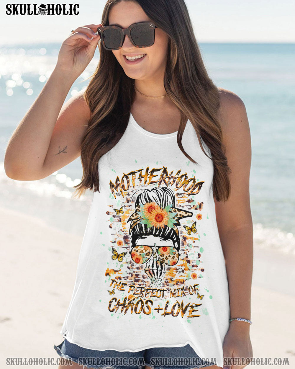 BLISSCORNERS JUDGE ME WHEN MADLY SKULL MESSY BUN ALL OVER PRINT