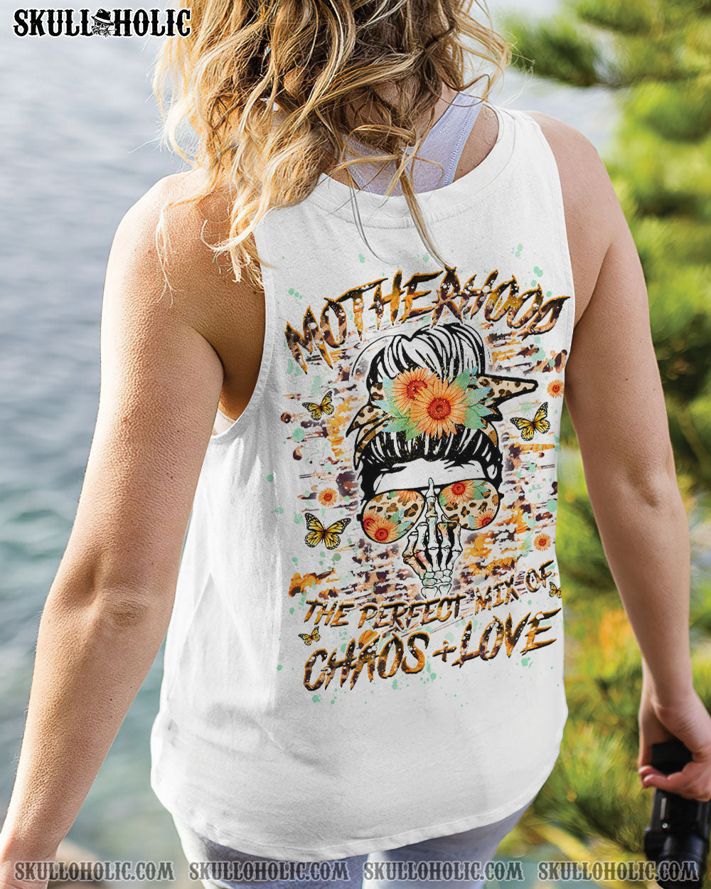 BLISSCORNERS JUDGE ME WHEN MADLY SKULL MESSY BUN ALL OVER PRINT