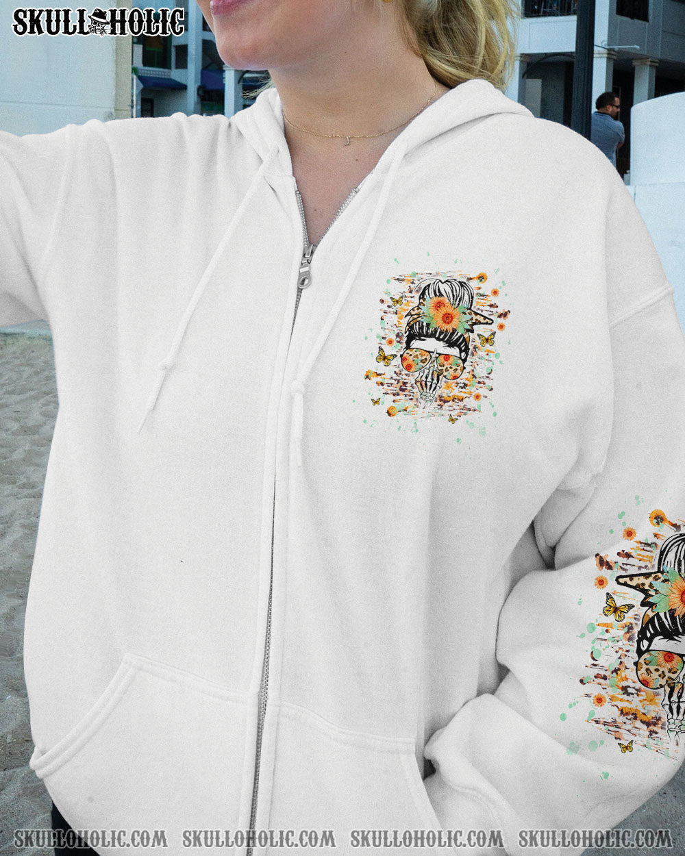 BLISSCORNERS JUDGE ME WHEN MADLY SKULL MESSY BUN ALL OVER PRINT