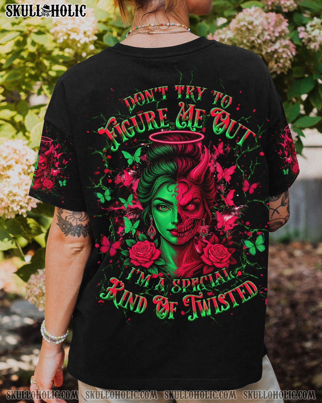 BLISSCORNERS DON'T TRY TO FIGURE ME OUT SKULL ALL OVER PRINT