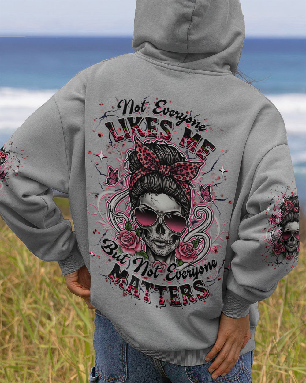 BLISSCORNERS ASSUMING I WAS LIKE MOST GIRLS MESSY BUN SKULL ALL OVER PRINT