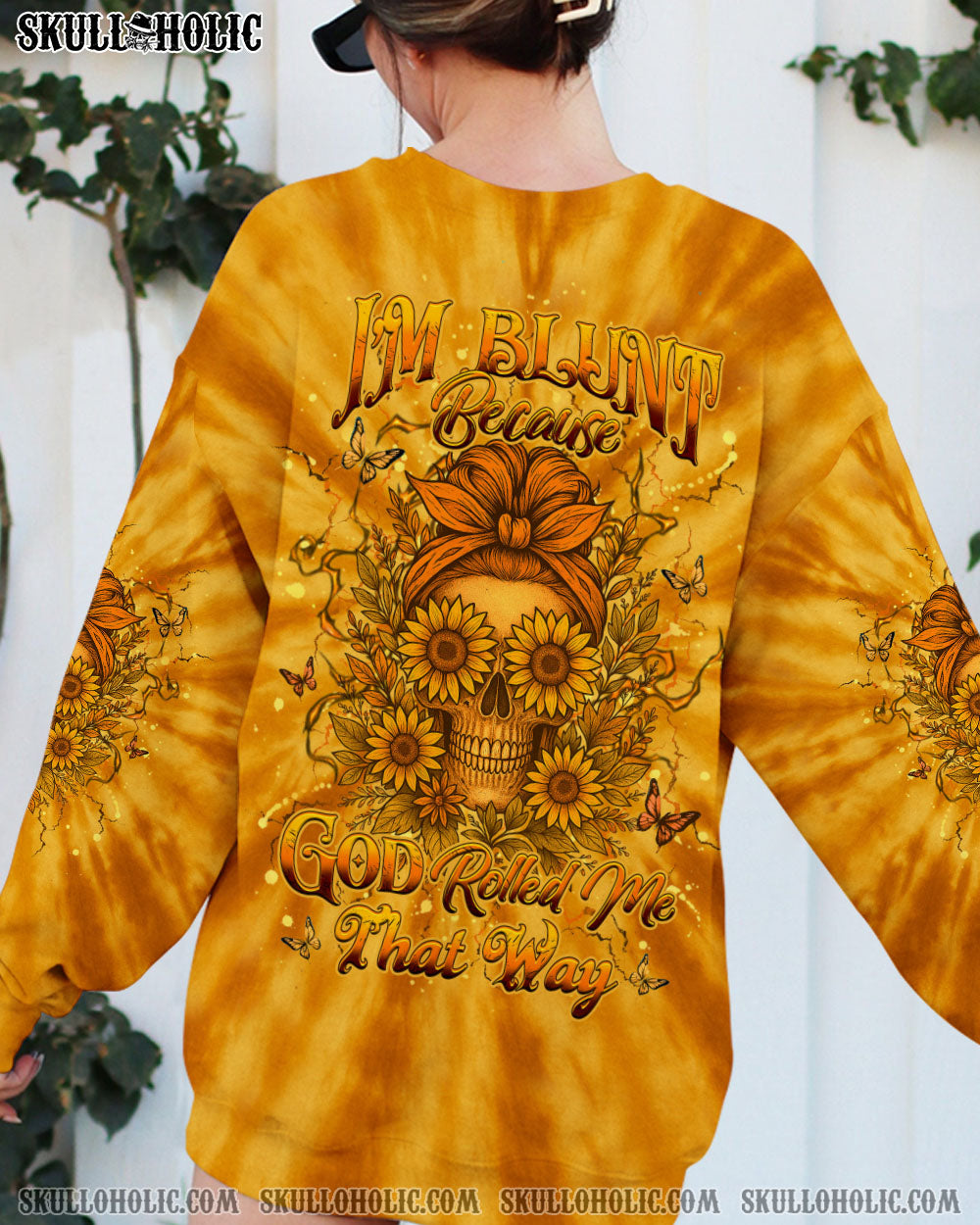 BLISSCORNERS I'M BLUNT BECAUSE GOD ROLLED ME TIE DYE ALL OVER PRINT