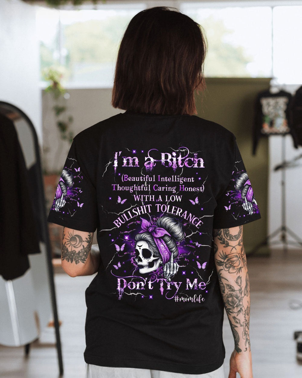 BLISSCORNERS I'M A B DON'T TRY ME MOMLIFE ALL OVER PRINT