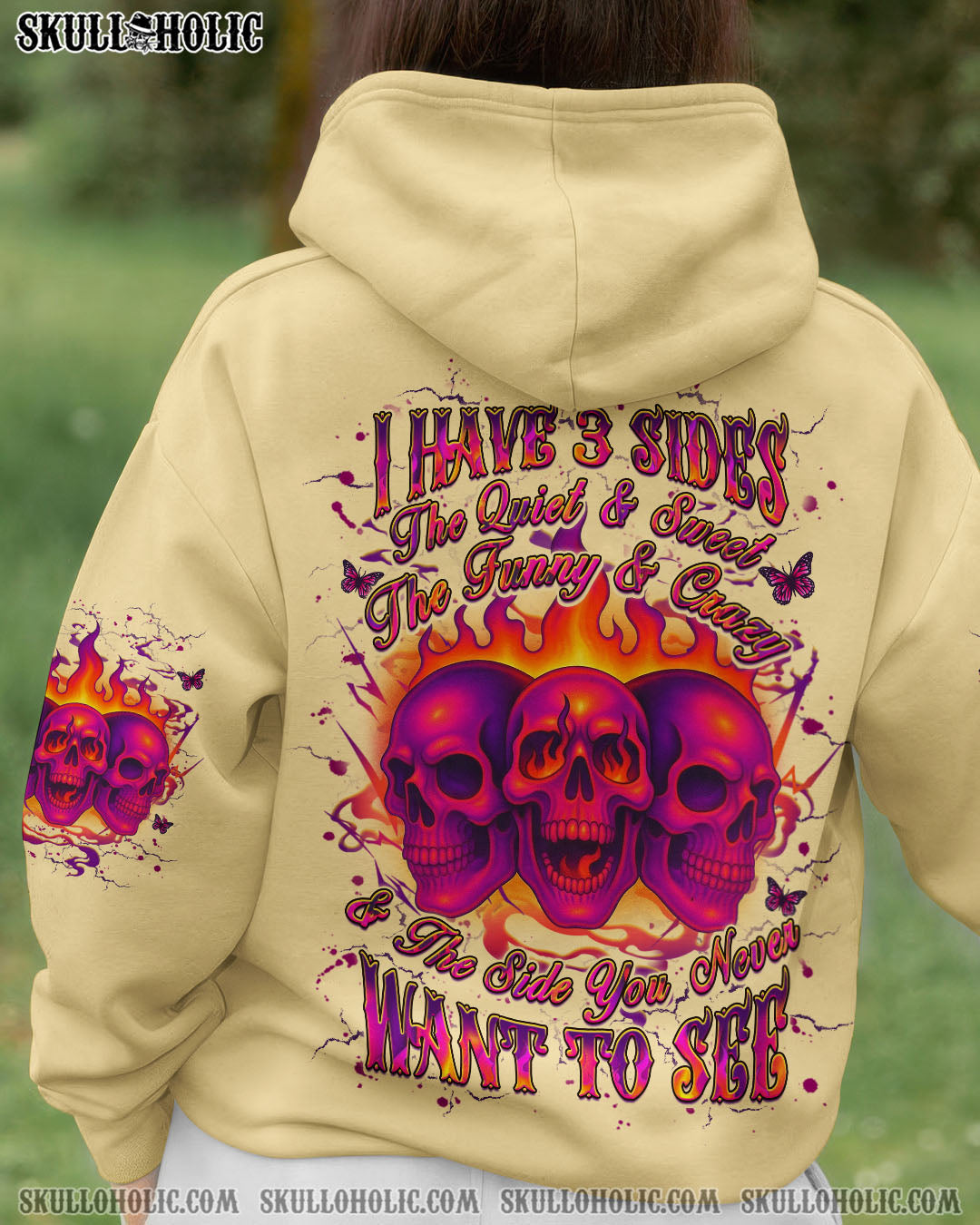 BLISSCORNERS I HAVE 3 SIDES 3 SKULLS ALL OVER PRINT