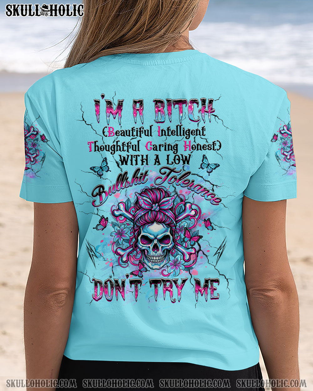 BLISSCORNERS IF MY PERSONALITIES OFFEND YOU MESSY BUN SKULL ALL OVER PRINT