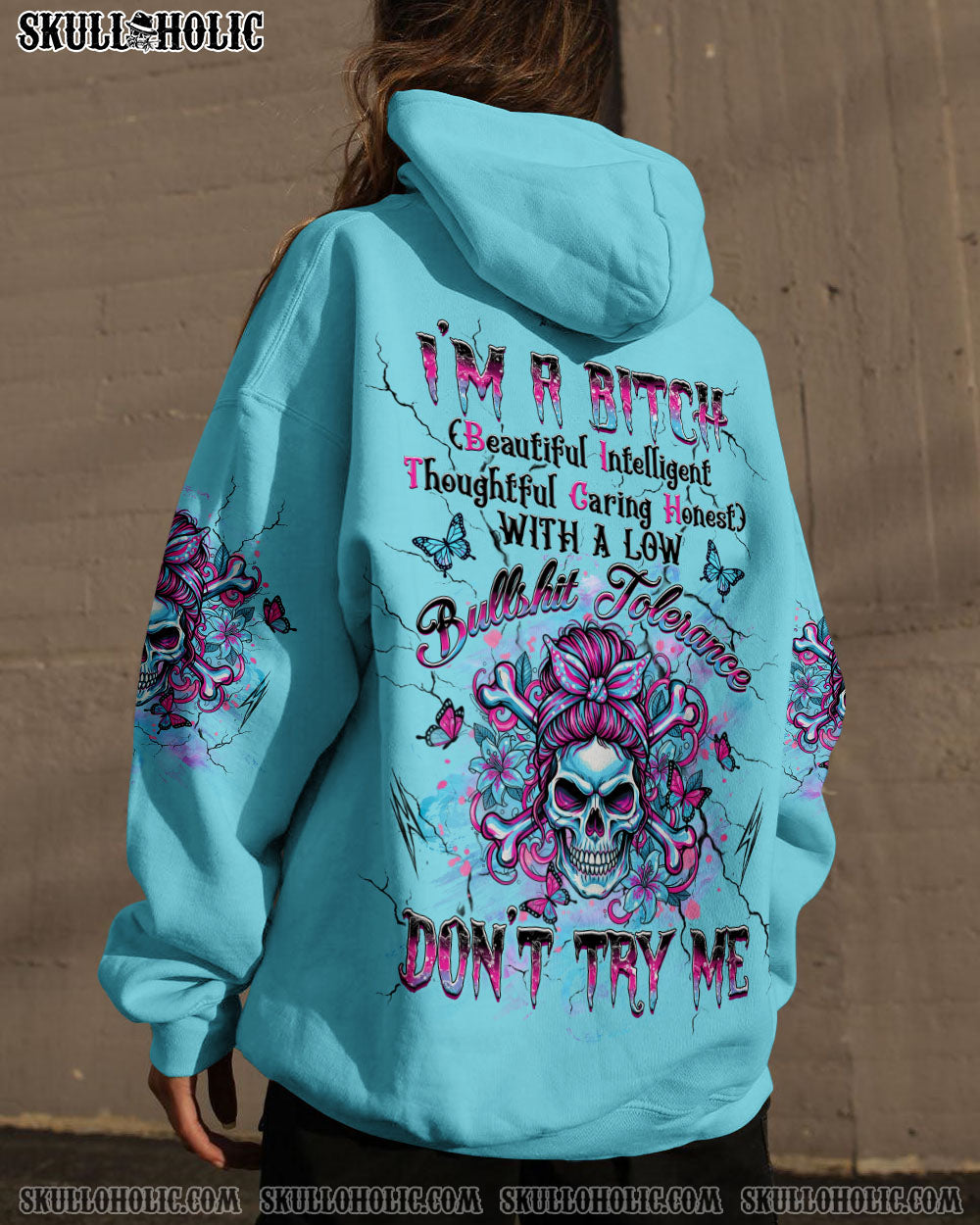 BLISSCORNERS IF MY PERSONALITIES OFFEND YOU MESSY BUN SKULL ALL OVER PRINT