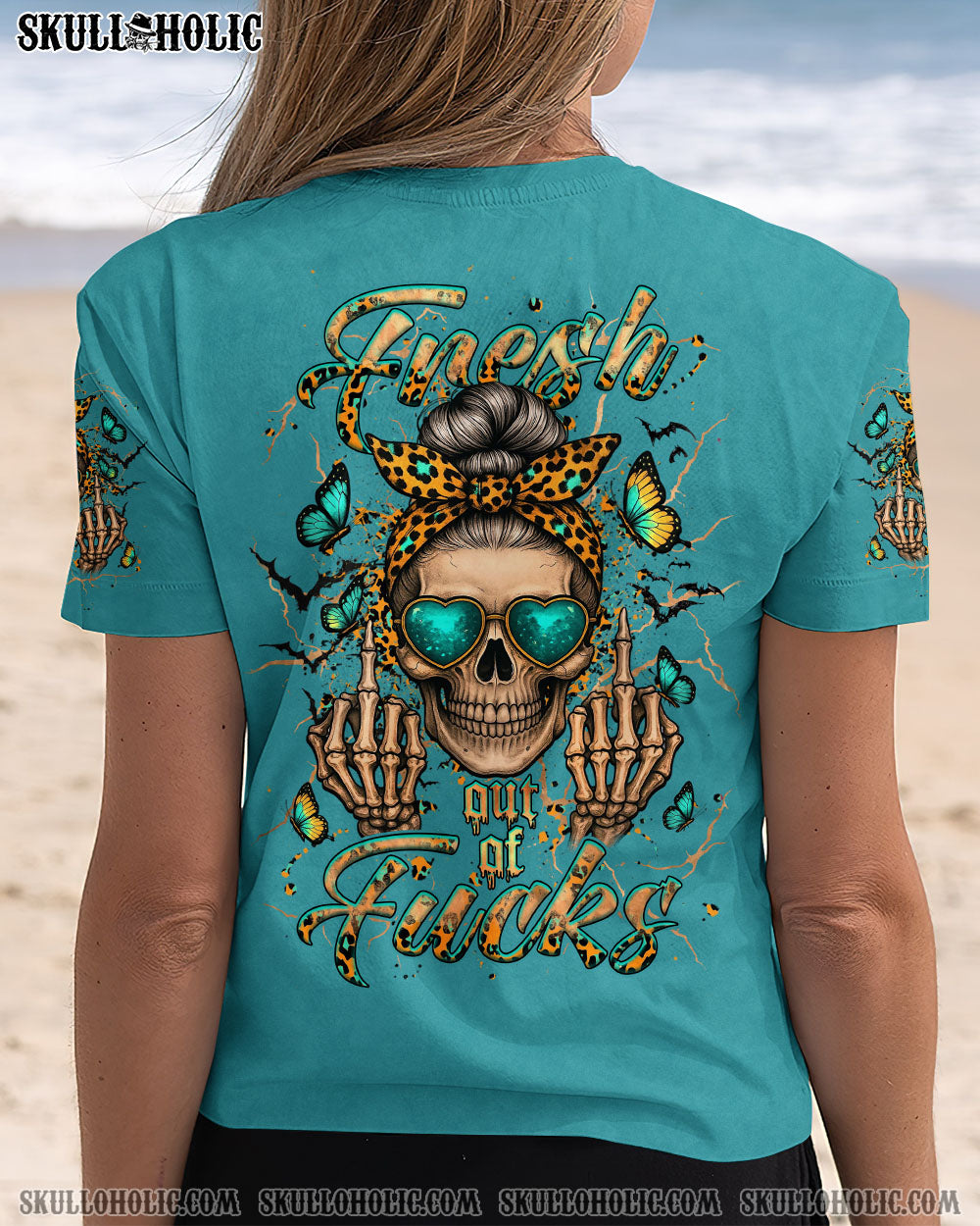 BLISSCORNERS MY GIVE A F IS BROKEN SKULL MESSY BUN ALL OVER PRINT