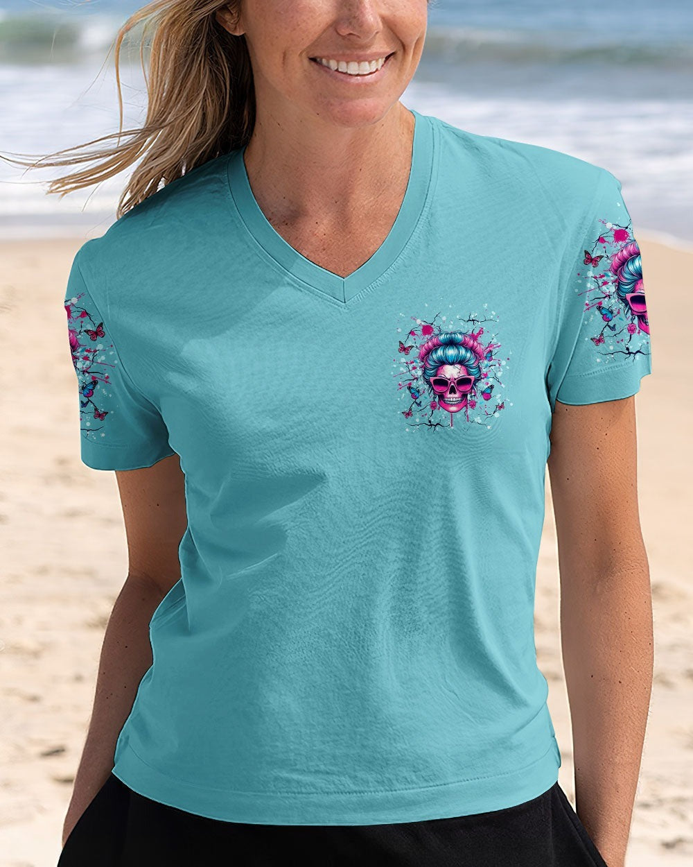 BLISSCORNERS I AM THE STORM MESSY BUN SKULL ALL OVER PRINT