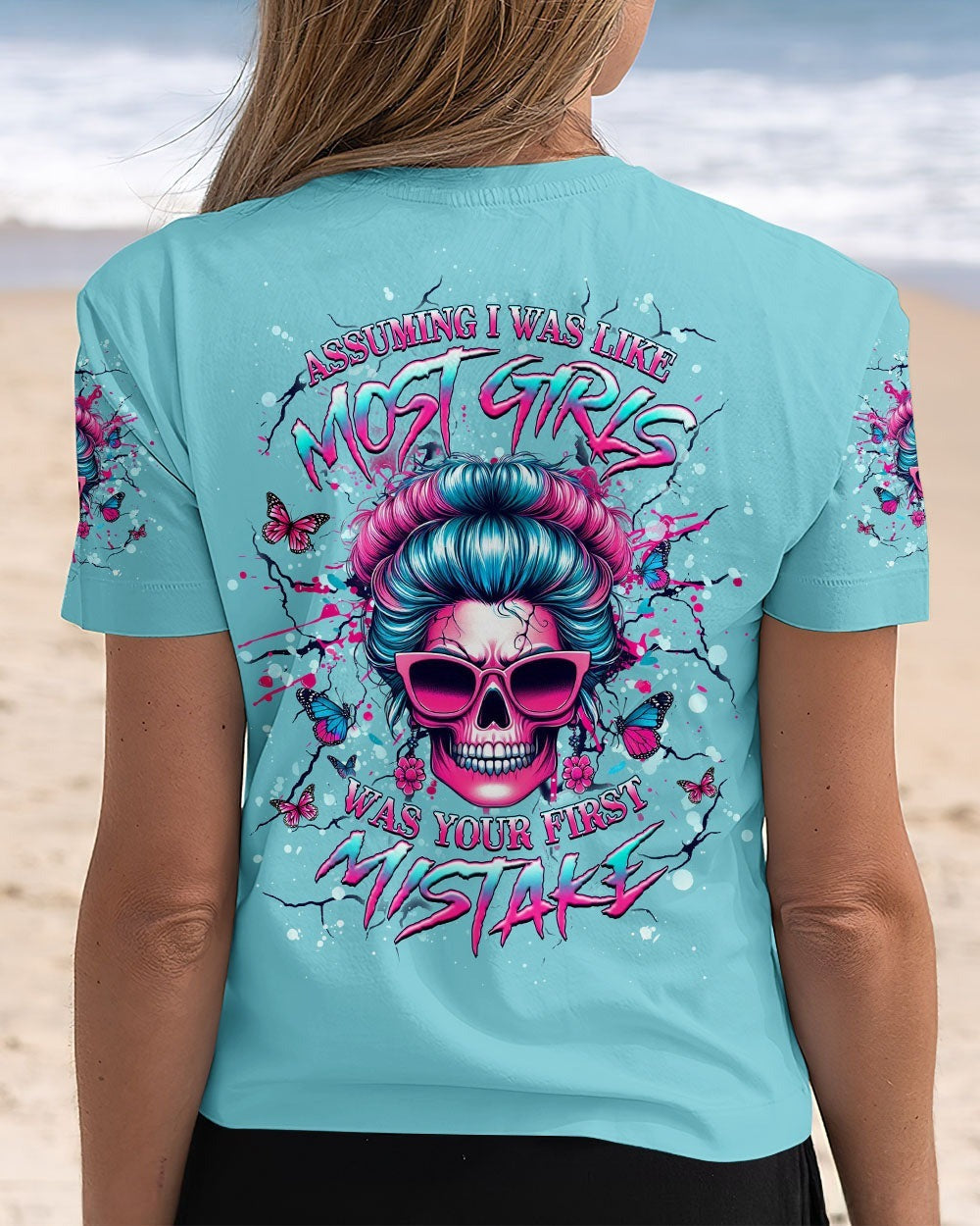 BLISSCORNERS I AM THE STORM MESSY BUN SKULL ALL OVER PRINT