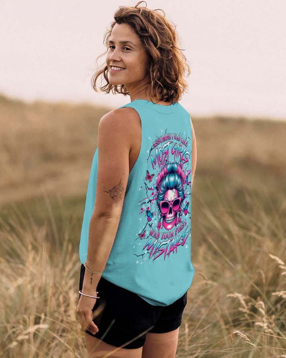 BLISSCORNERS I AM THE STORM MESSY BUN SKULL ALL OVER PRINT