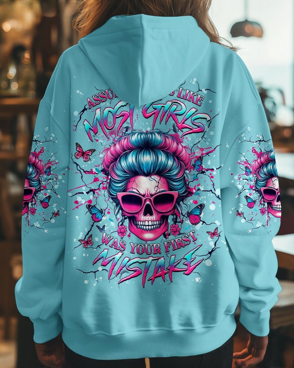 BLISSCORNERS I AM THE STORM MESSY BUN SKULL ALL OVER PRINT