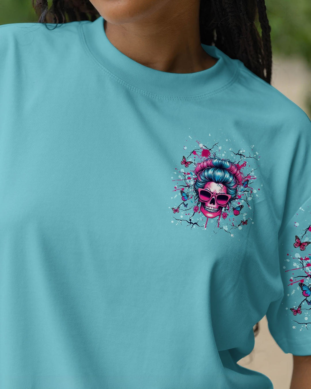 BLISSCORNERS I AM THE STORM MESSY BUN SKULL ALL OVER PRINT