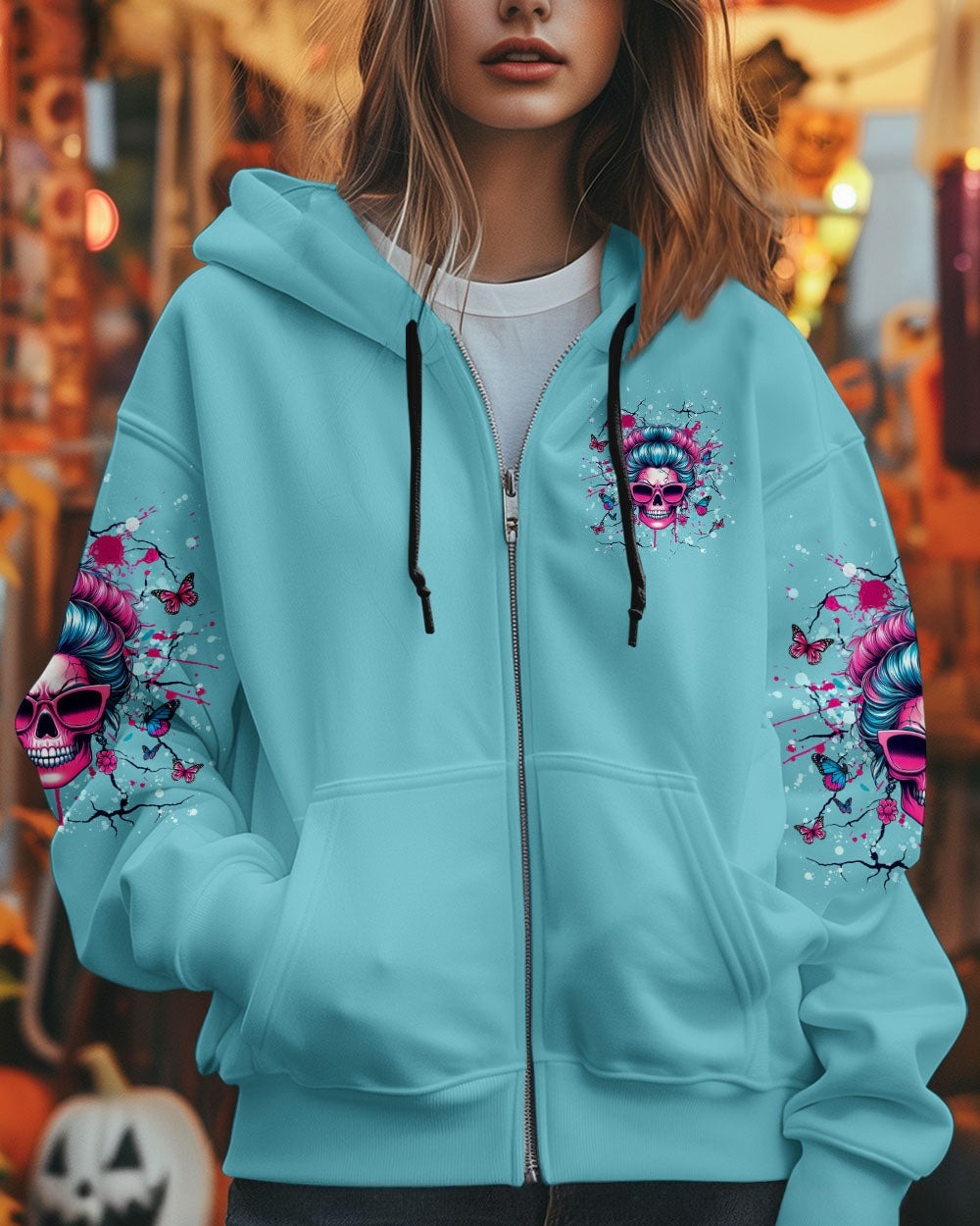 BLISSCORNERS I AM THE STORM MESSY BUN SKULL ALL OVER PRINT