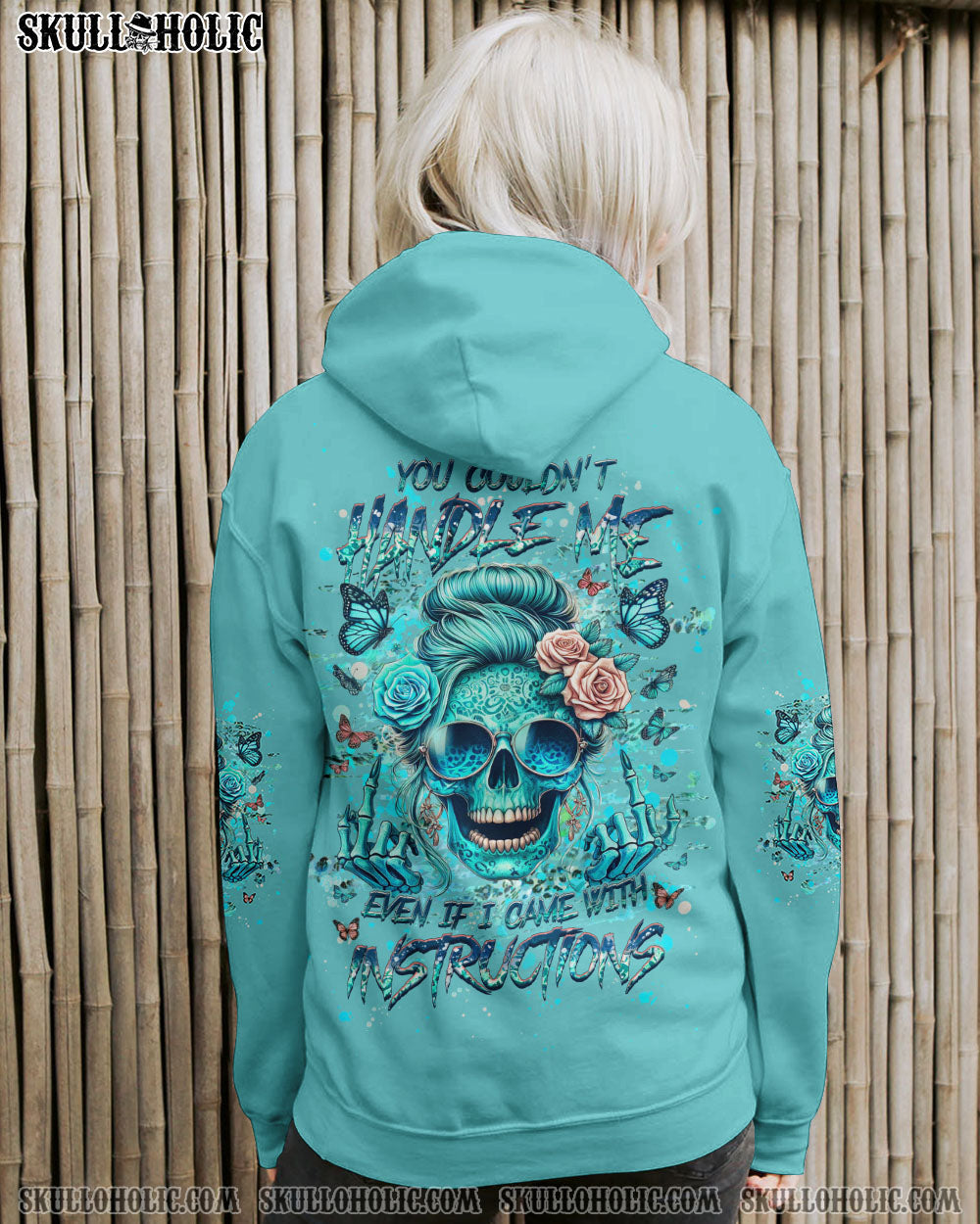 BLISSCORNERS ASSUMING I WAS LIKE MOST GIRLS MESSY BUN SKULL ALL OVER PRINT