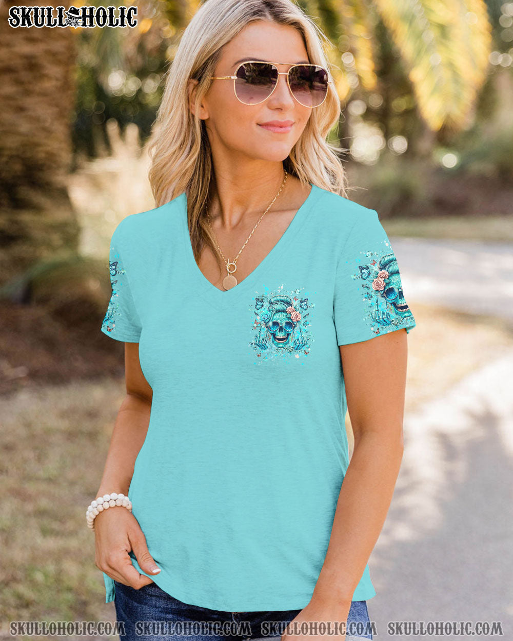 BLISSCORNERS ASSUMING I WAS LIKE MOST GIRLS MESSY BUN SKULL ALL OVER PRINT