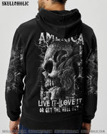 BLISSCORNERS AMERICA LIVE IT LOVE IT OR GET THE HELL OUT SKULL ALL OVER PRINT