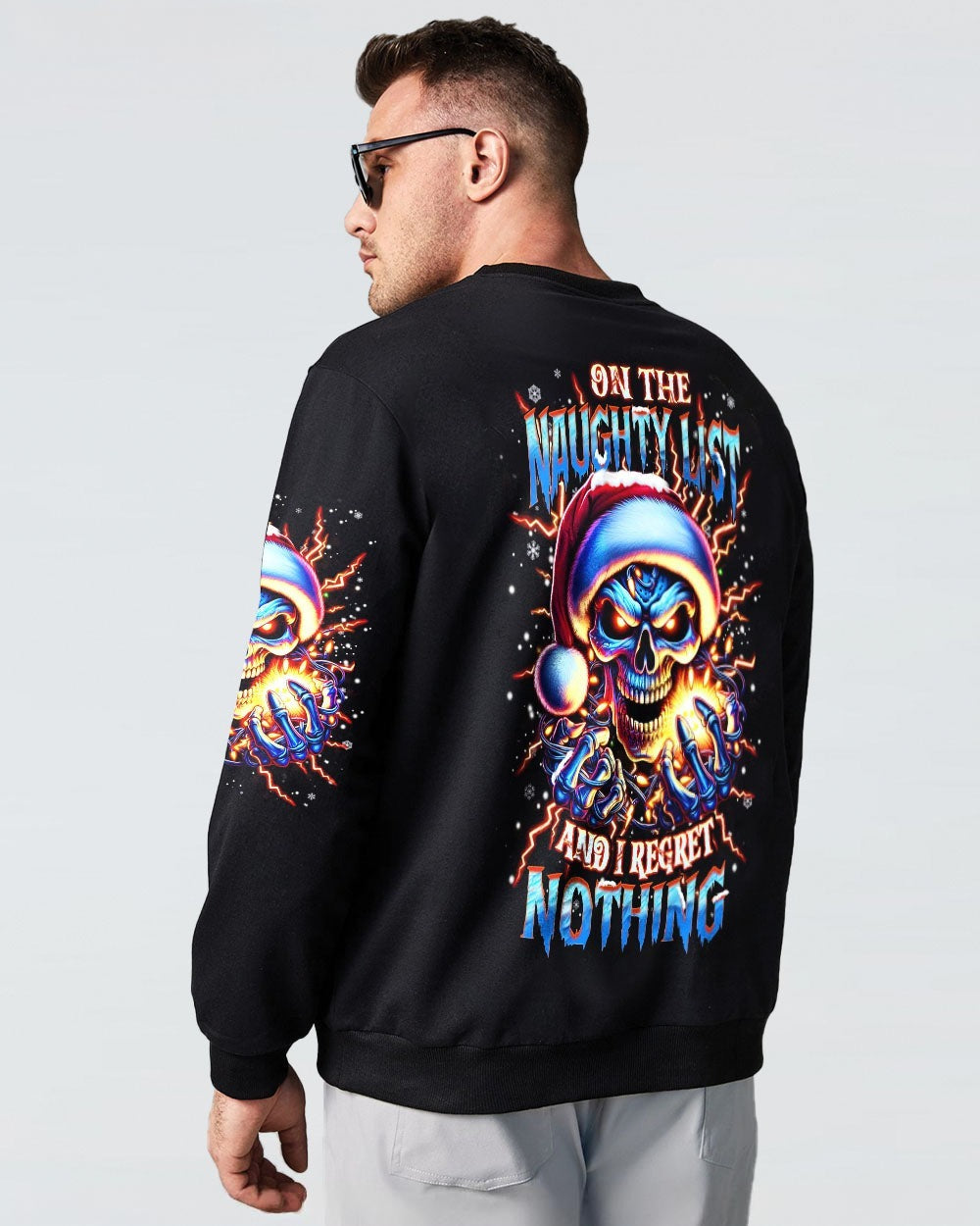 BLISSCORNERS ON THE NAUGHTY LIST SKULL CHRISTMAS ALL OVER PRINT