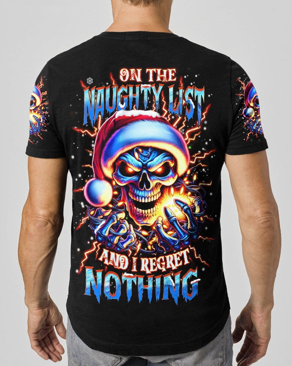 BLISSCORNERS ON THE NAUGHTY LIST SKULL CHRISTMAS ALL OVER PRINT