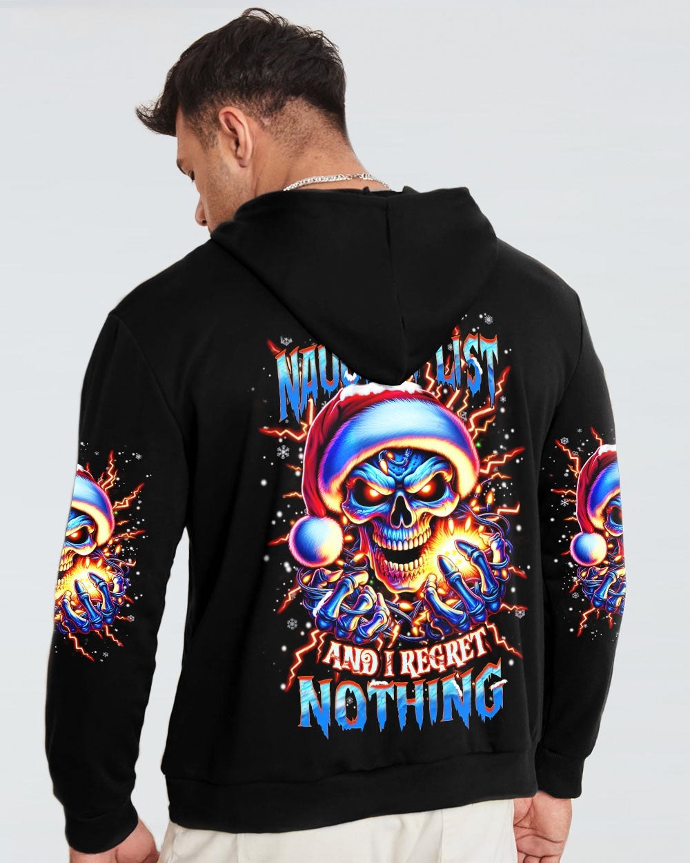 BLISSCORNERS ON THE NAUGHTY LIST SKULL CHRISTMAS ALL OVER PRINT