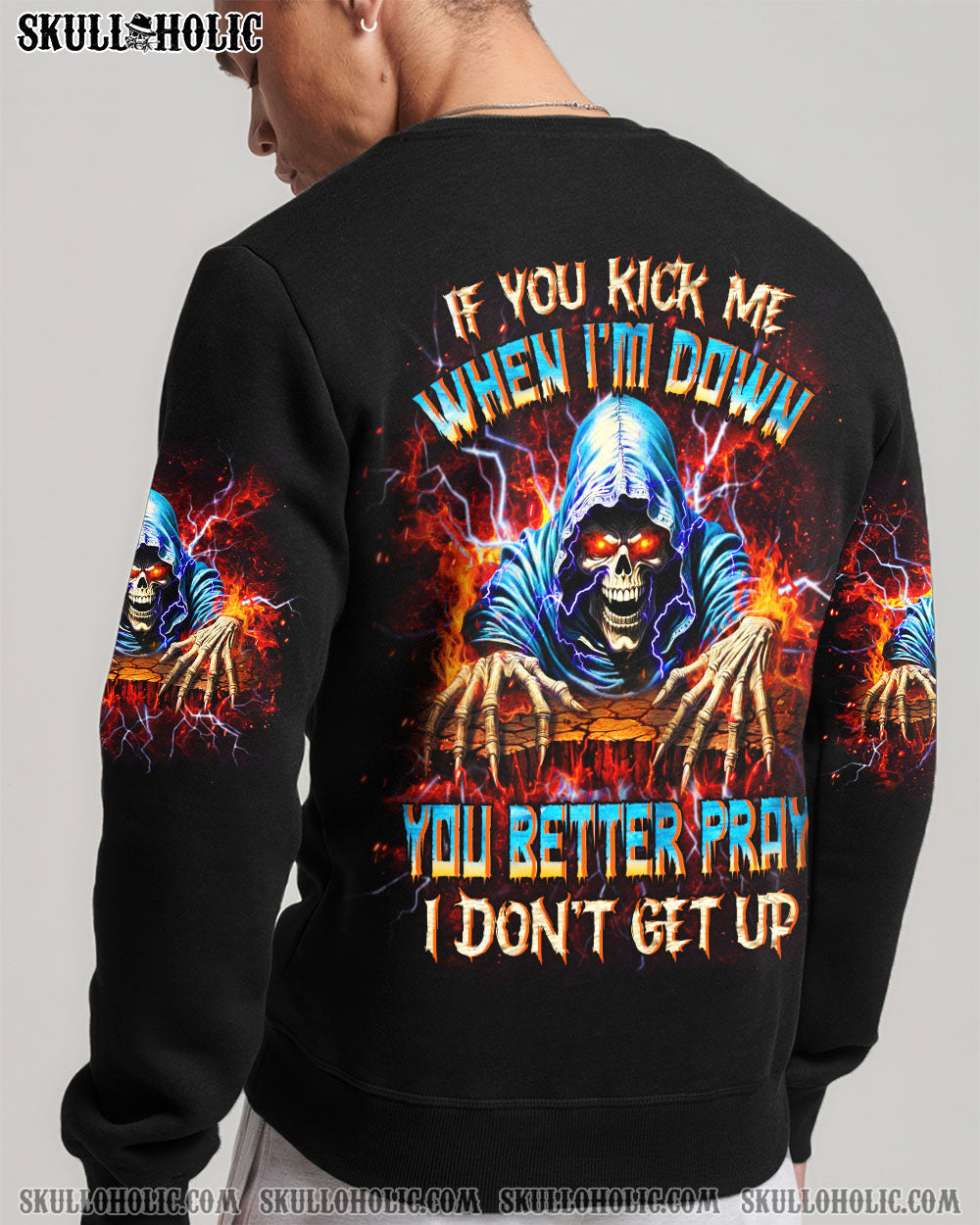 BLISSCORNERS IF YOU KICK ME WHEN I'M DOWN REAPER ALL OVER PRINT