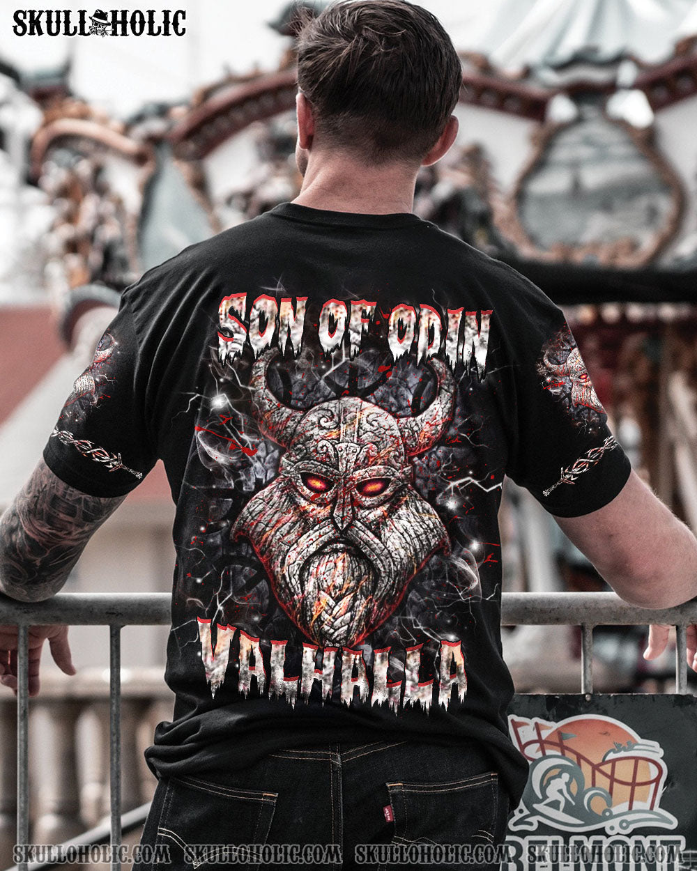BLISSCORNERS SON OF ODIN VALHALLA VIKING SKULL ALL OVER PRINT