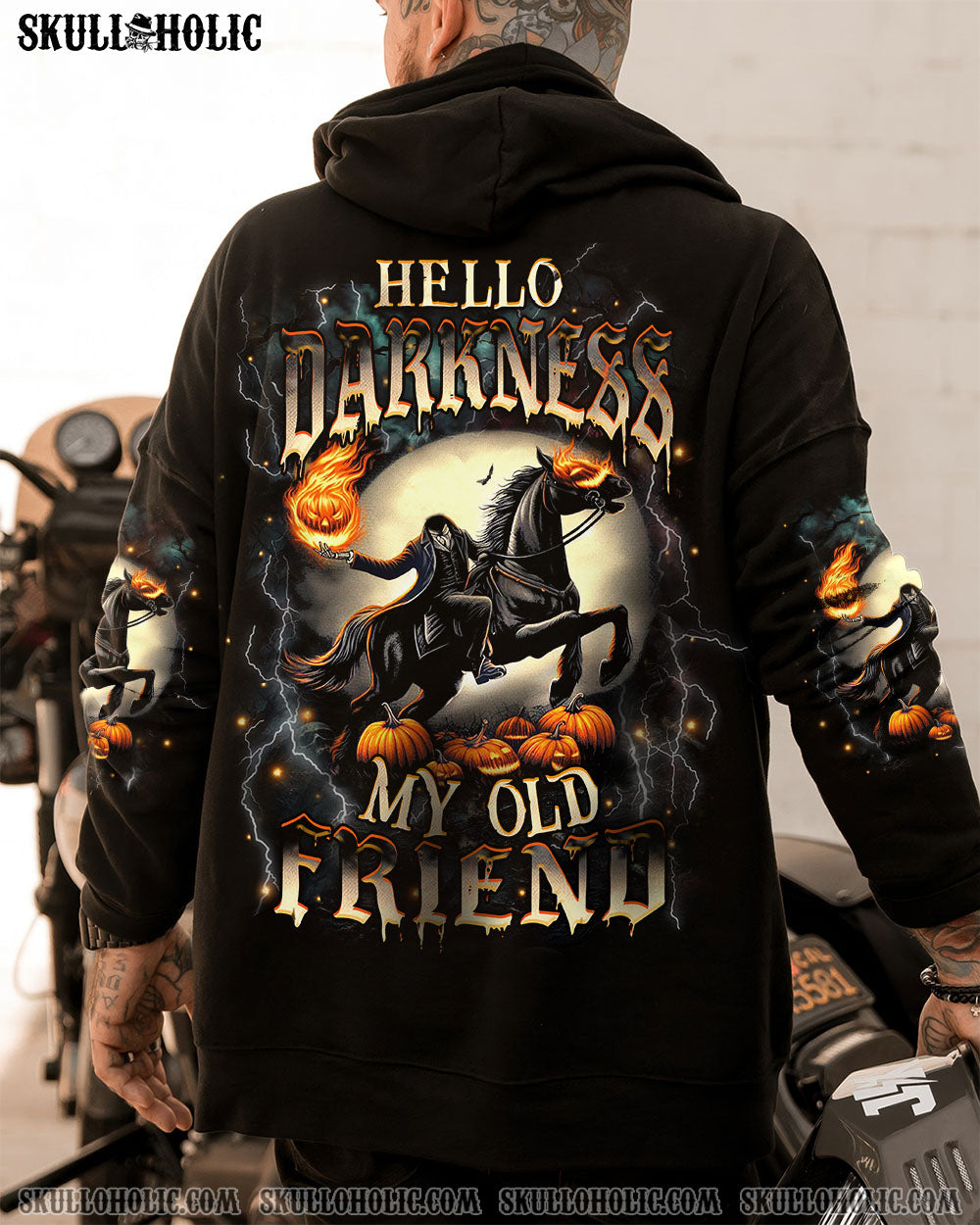 BLISSCORNERS HELLO DARKNESS MY OLD FRIEND HALLOWEEN ALL OVER PRINT
