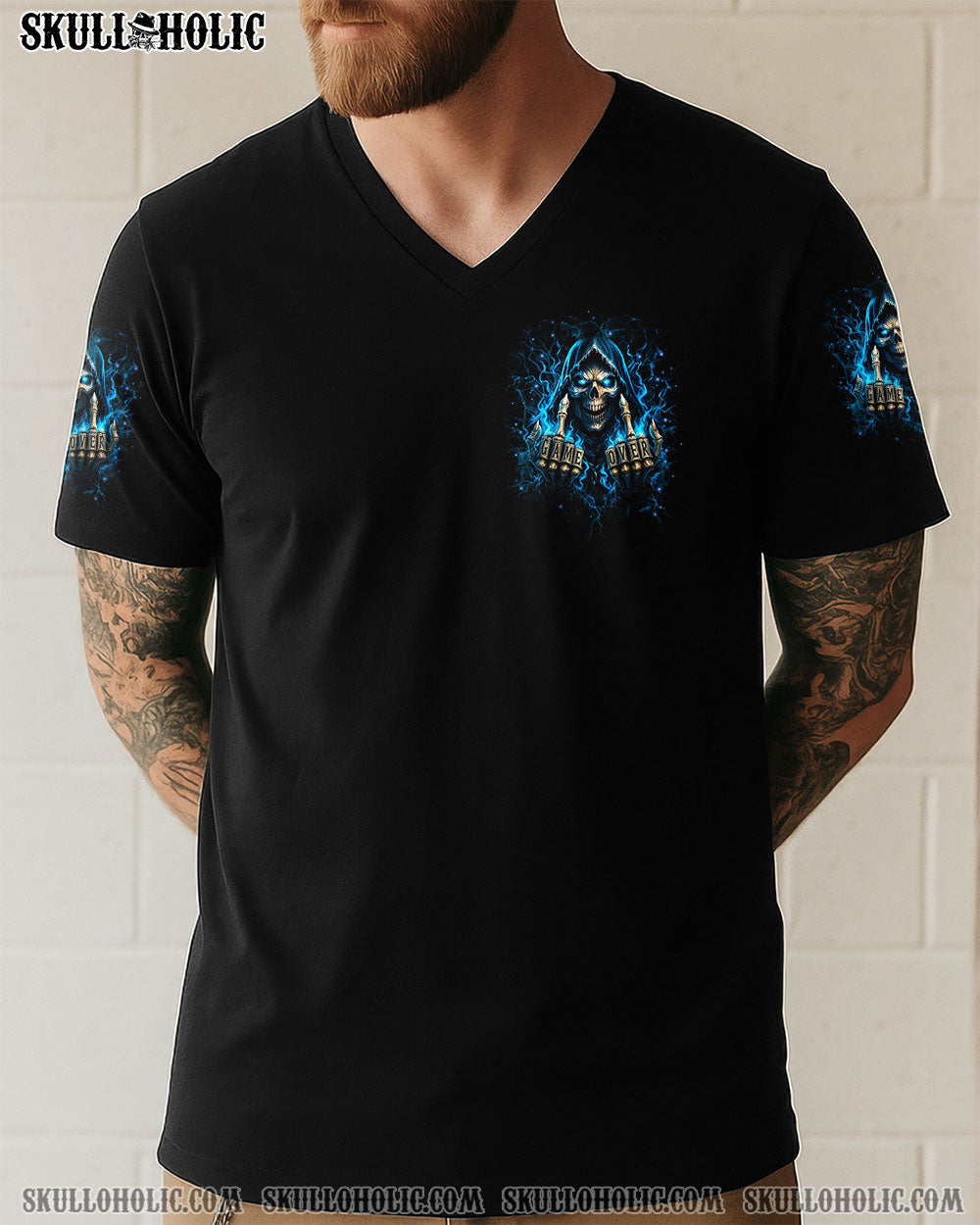 BLISSCORNERS BE CAREFUL SKULL REAPER ALL OVER PRINT