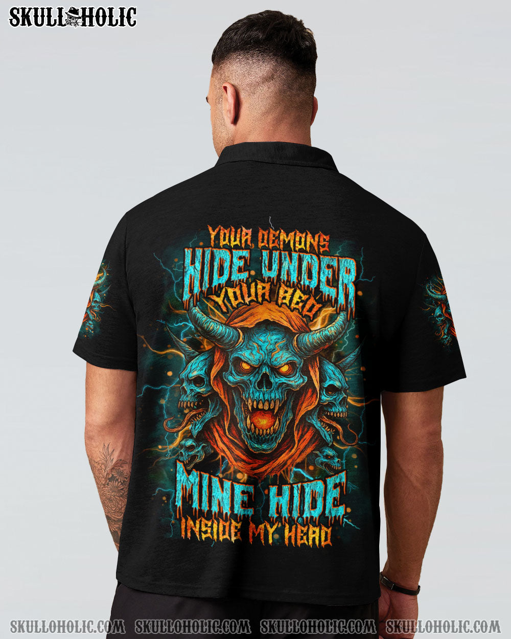 BLISSCORNERS YOUR DEMONS HIDE UNDER YOUR BED SKULL ALL OVER PRINT