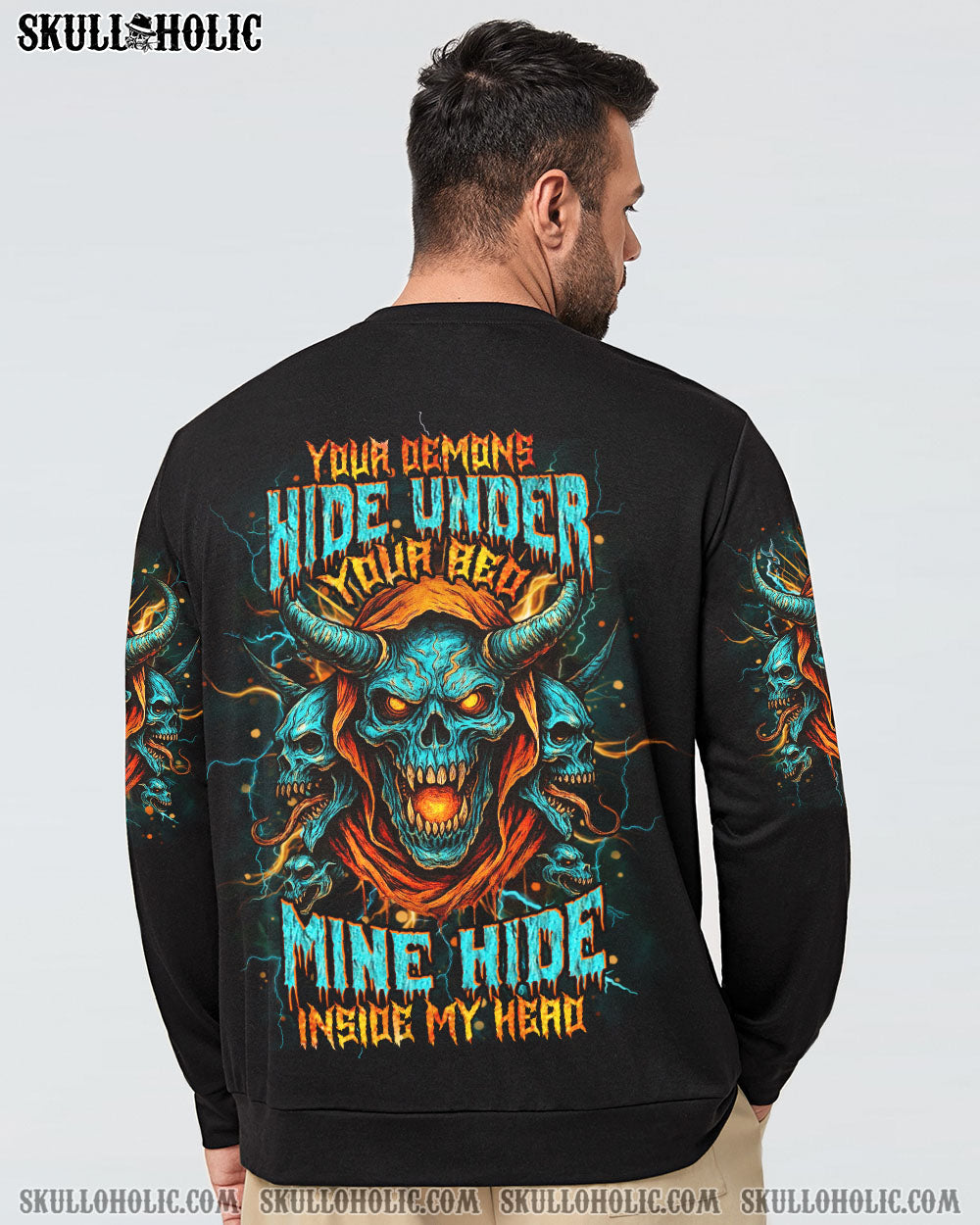 BLISSCORNERS YOUR DEMONS HIDE UNDER YOUR BED SKULL ALL OVER PRINT