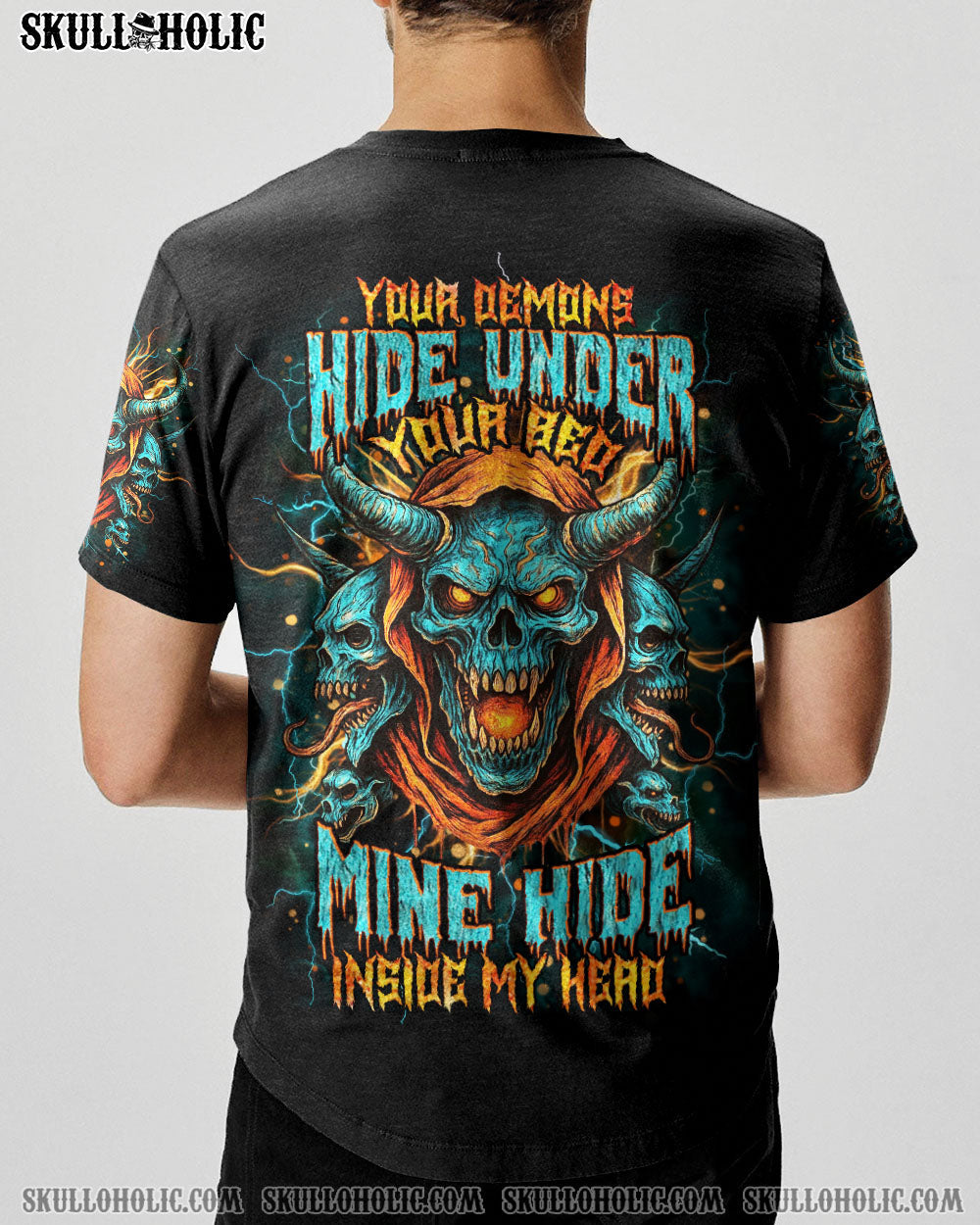 BLISSCORNERS YOUR DEMONS HIDE UNDER YOUR BED SKULL ALL OVER PRINT