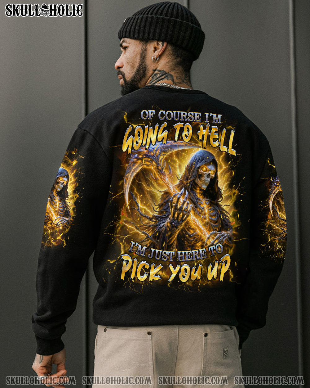 BLISSCORNERS OF COURSE I'M GOING TO HELL SKULL ALL OVER PRINT