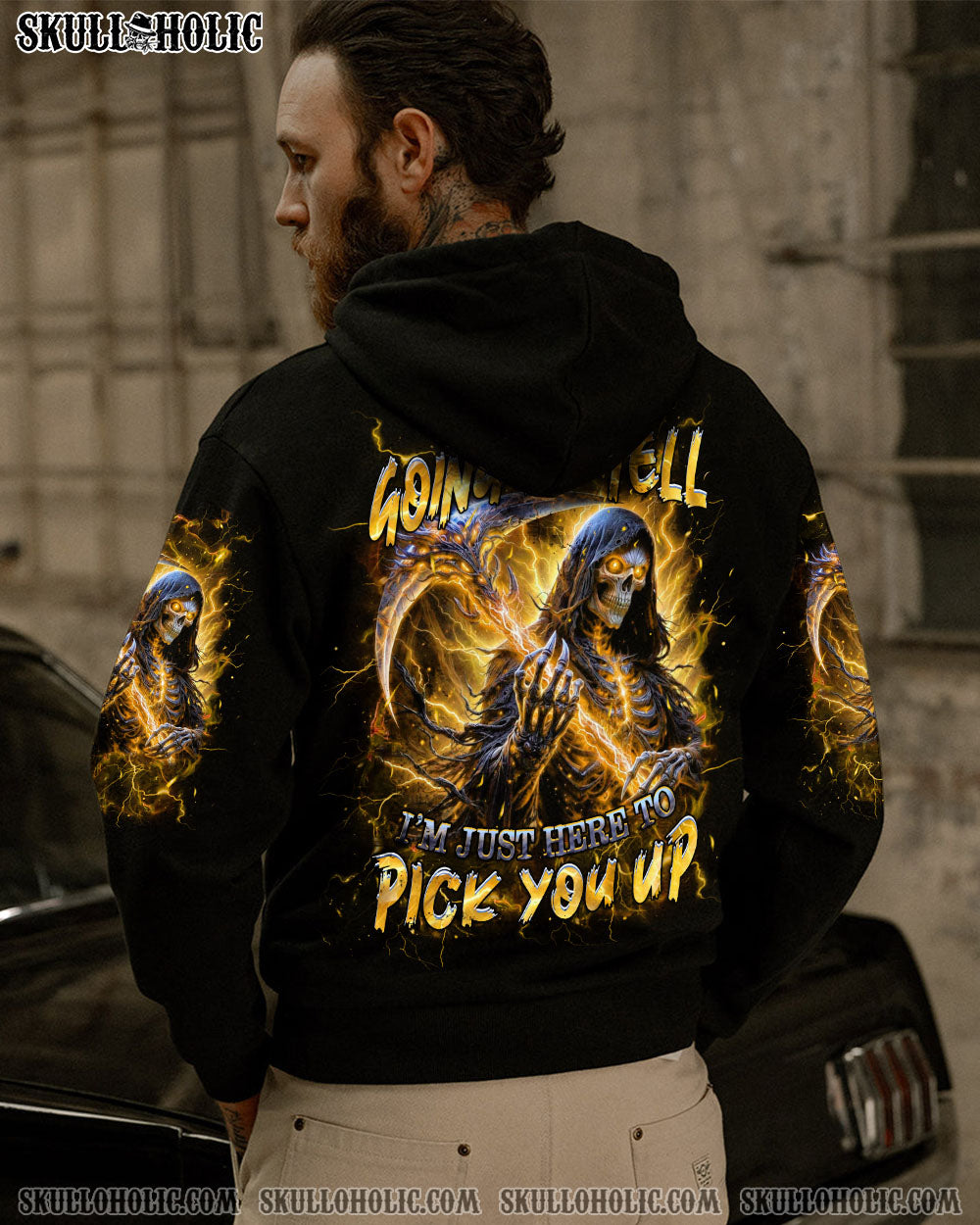 BLISSCORNERS OF COURSE I'M GOING TO HELL SKULL ALL OVER PRINT