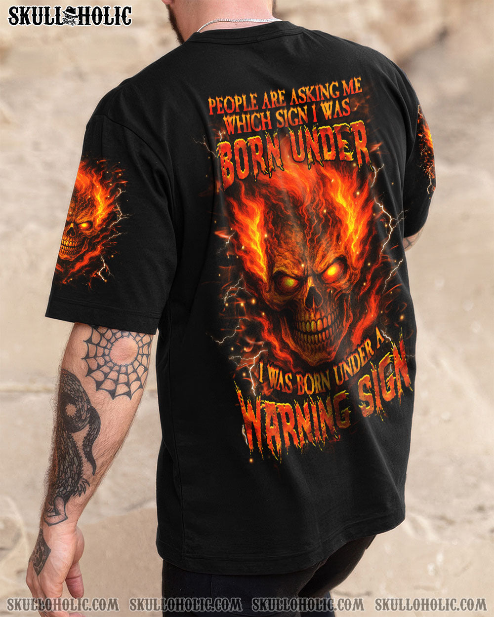 BLISSCORNERS I WAS BORN UNDER A WARNING SIGN ALL OVER PRINT