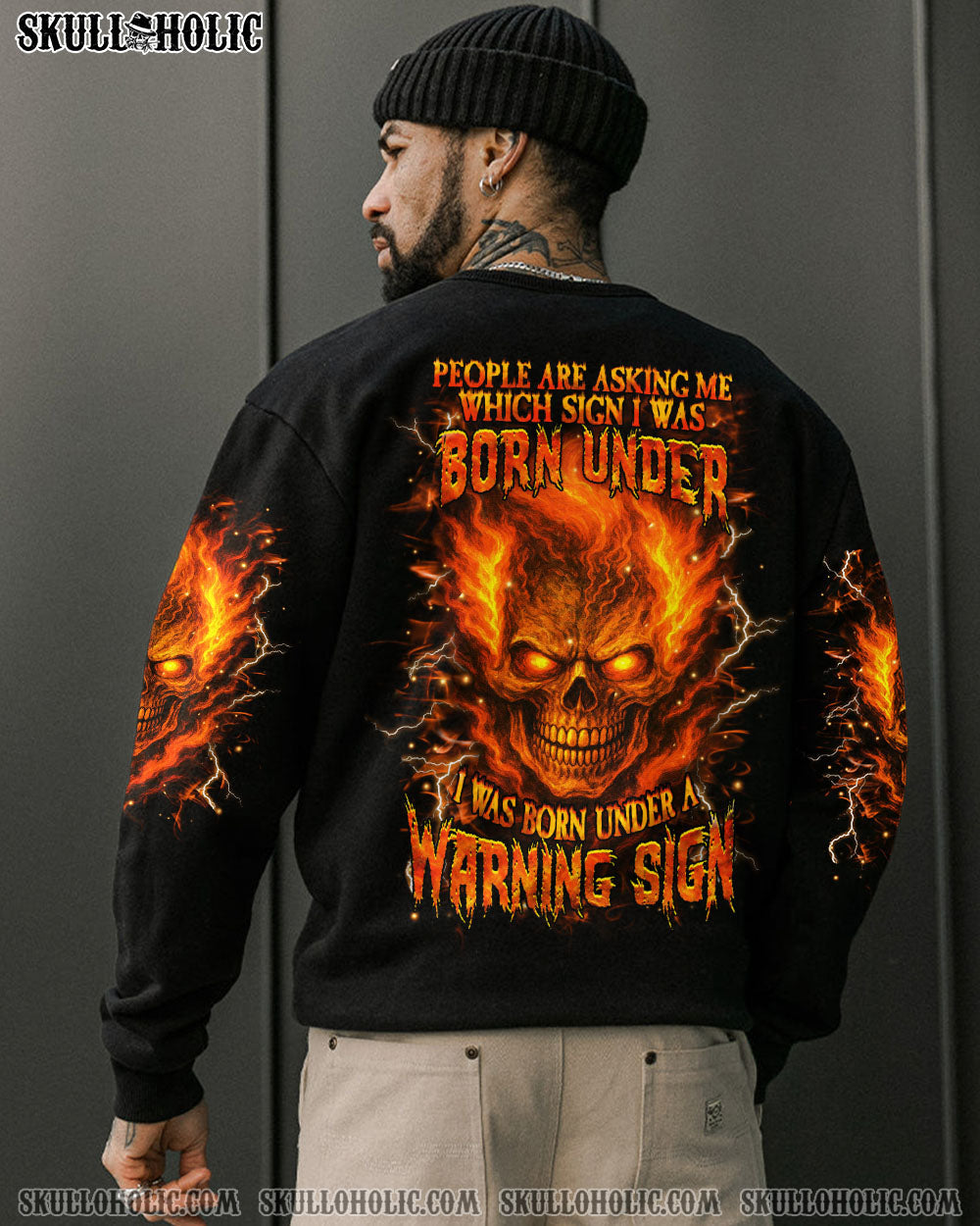 BLISSCORNERS I WAS BORN UNDER A WARNING SIGN ALL OVER PRINT